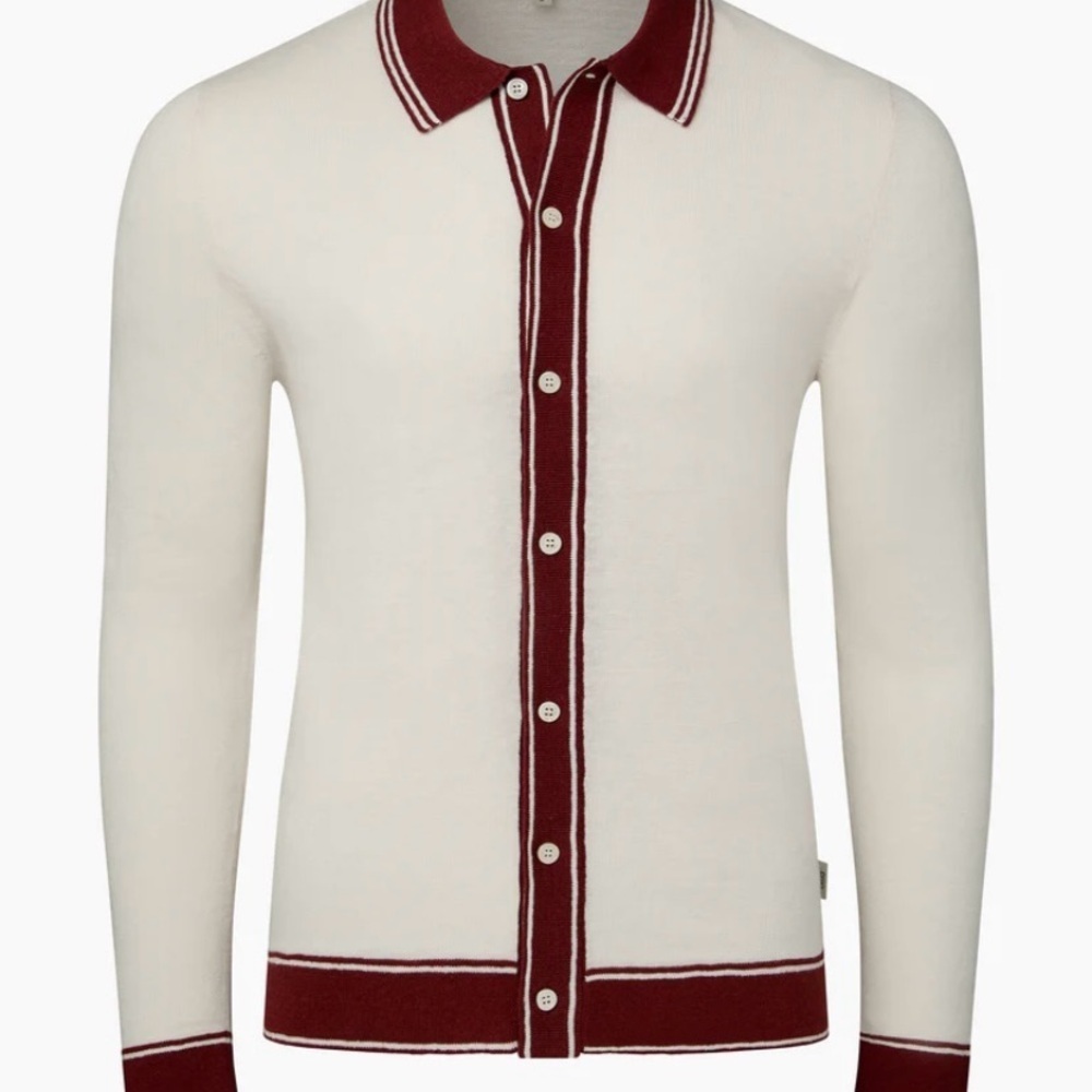 NWOT Onia Linen Long Sleeve Sweater Polo